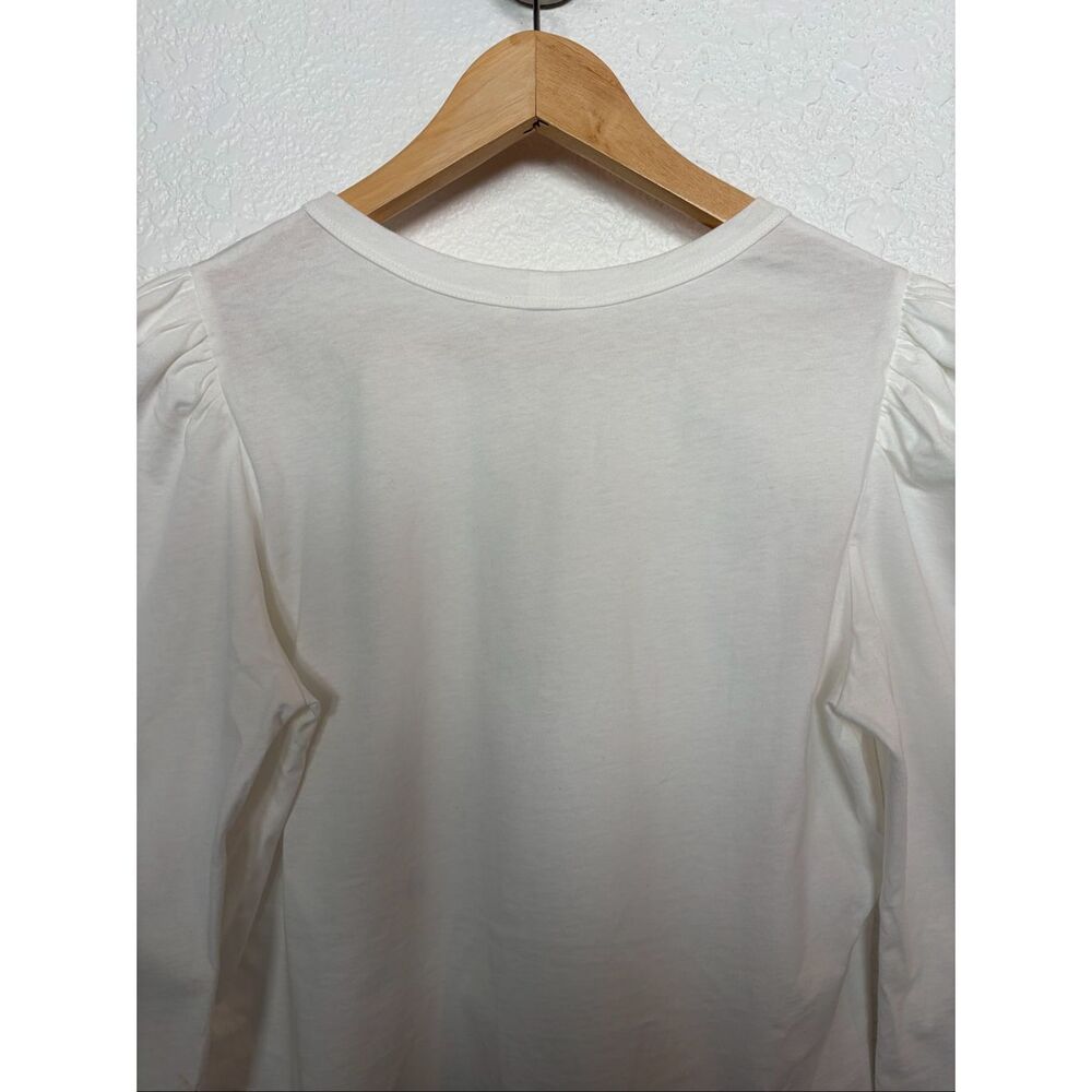 A.L.C. Karlie Tee Long Puff Sleeve Top White Size M - Picture 8 of 12